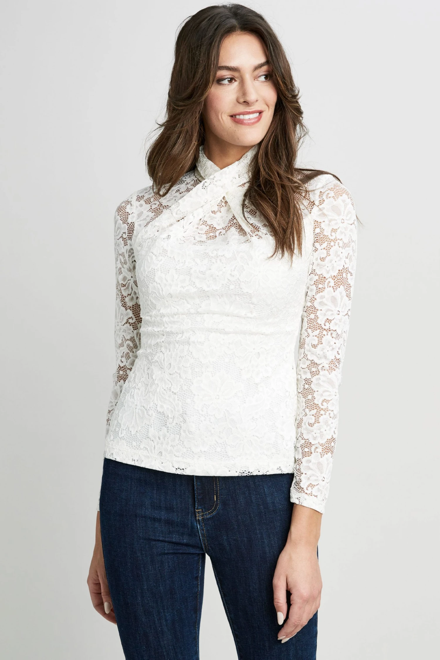 Republic Lace Twist Neck Knit Tops 5 Republic Lace Twist Neck Knit Tops