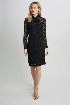 Republic Lace Twist Neck Dress