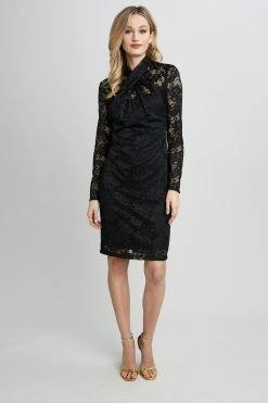 Republic Lace Twist Neck Dress