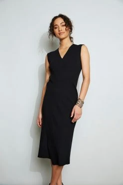 Republic Little Black Dress Wrap Knit Midi Dress