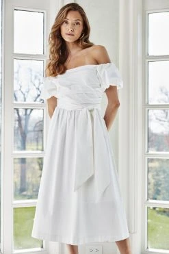 Elie Tahari Dresses & Jumpsuits Topaz Off Shoulder Midi Dress