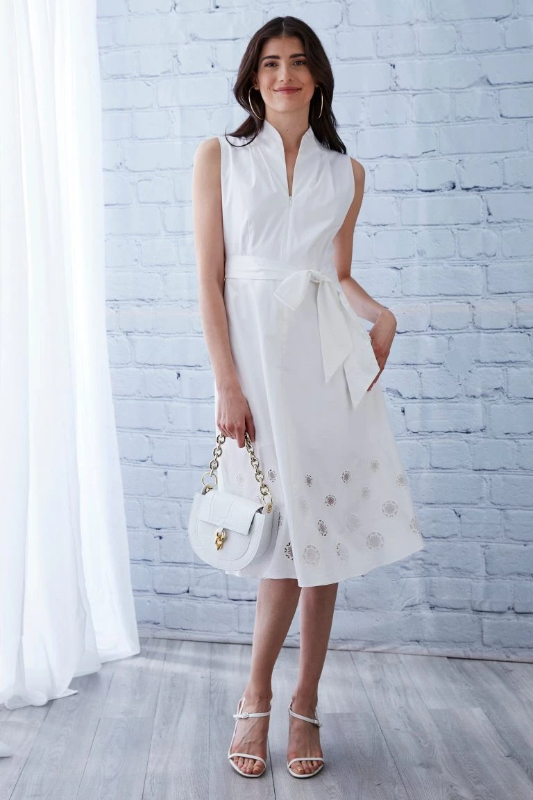 Elie Tahari Sales Shop -Elie Tahari Sales Shop E4044602 SL DRESS KEYHOLE WHITE 829 768x1152 1