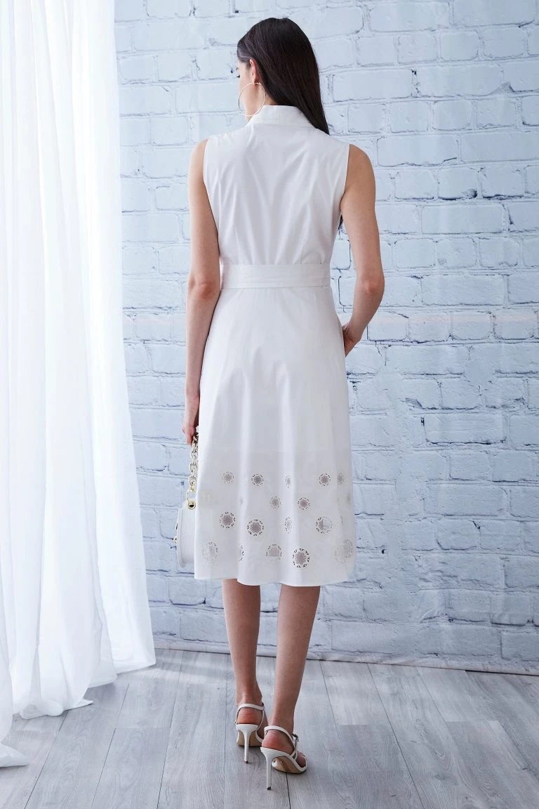 Elie Tahari Sales Shop -Elie Tahari Sales Shop E4044602 SL DRESS KEYHOLE WHITE 847 768x1152 1